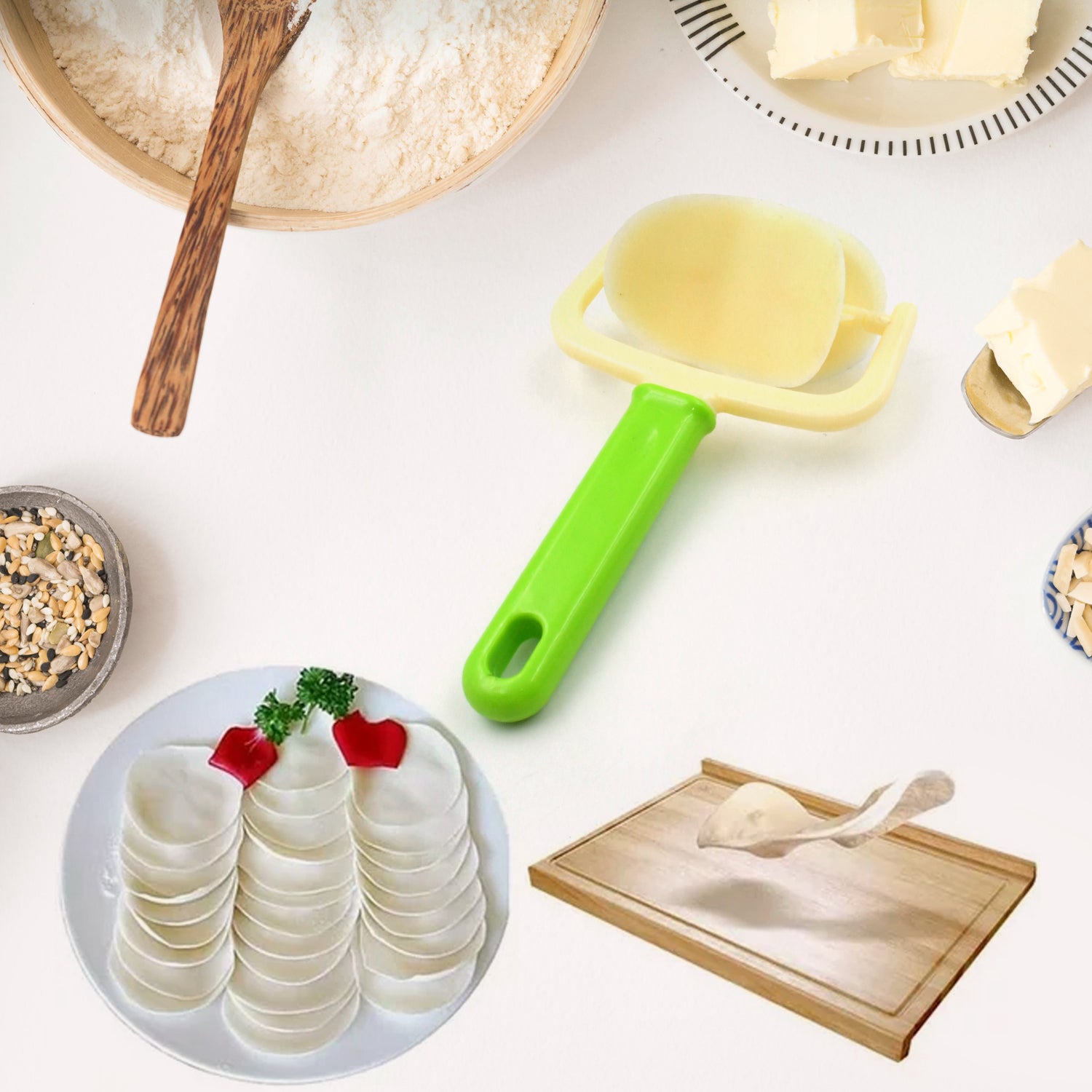 2886  Plastic Round Roll Forming Cutter Cake Ball Tongs and Molds, Puri Cutter, Roller Machine for Baking Tools (1 Pc Mix Color) 2886  Plastic Round Roll Forming Cutter Cake Ball Tongs and Molds, Puri Cutter, Roller Machine for Baking Tools (1 Pc Mix Color)